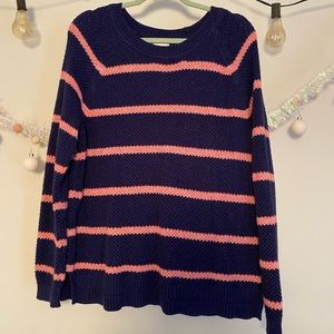 Old Navy Pink and Blue Striped Sweater